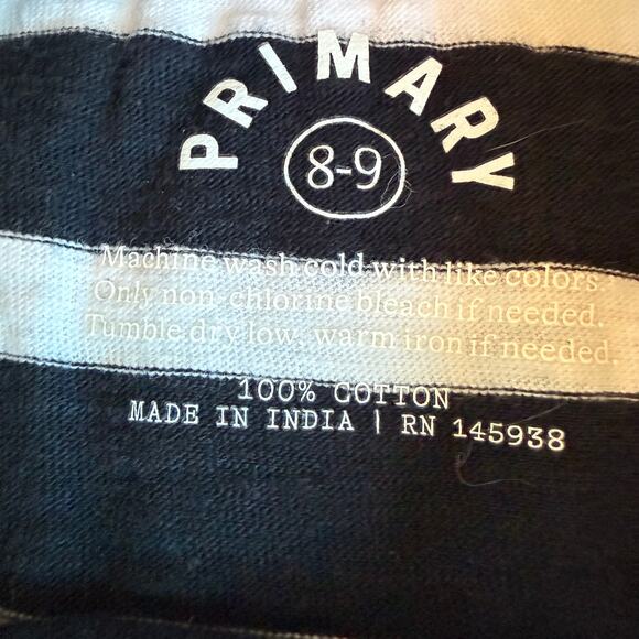 Primary Navy White Striped Long Sleeve Top Youth 8-9 - Picture 6 of 7